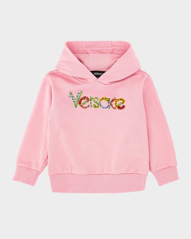 Girl's Floral Vintage Logo-Print Hoodie, Size 12M-4